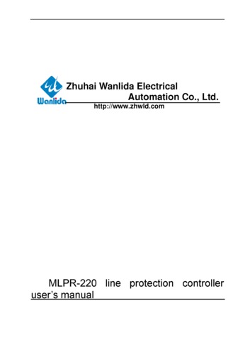 User's Manual For MLPR-220 line protection controller_V1.05