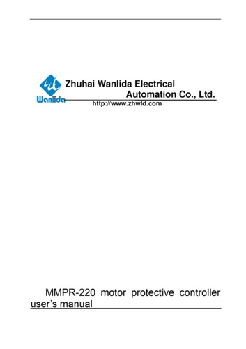User's manual for MMPR-220 motor protective controller _V1.03